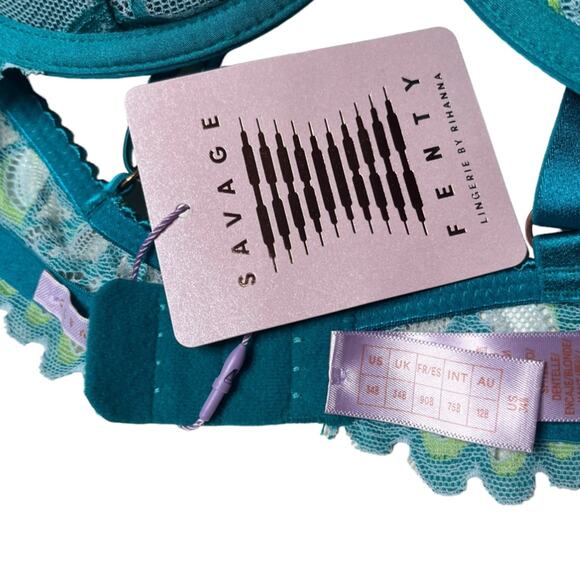 Savage X Fenty Savage Not Sorry Lightly Lined Lace Balconette Bra Size 34B - Picture 3 of 3